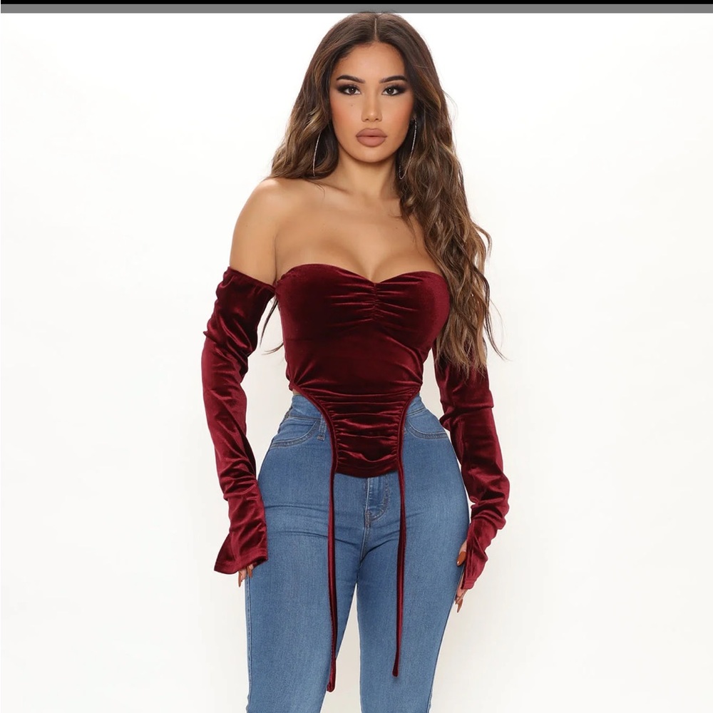 Fashionnova wine color top size large